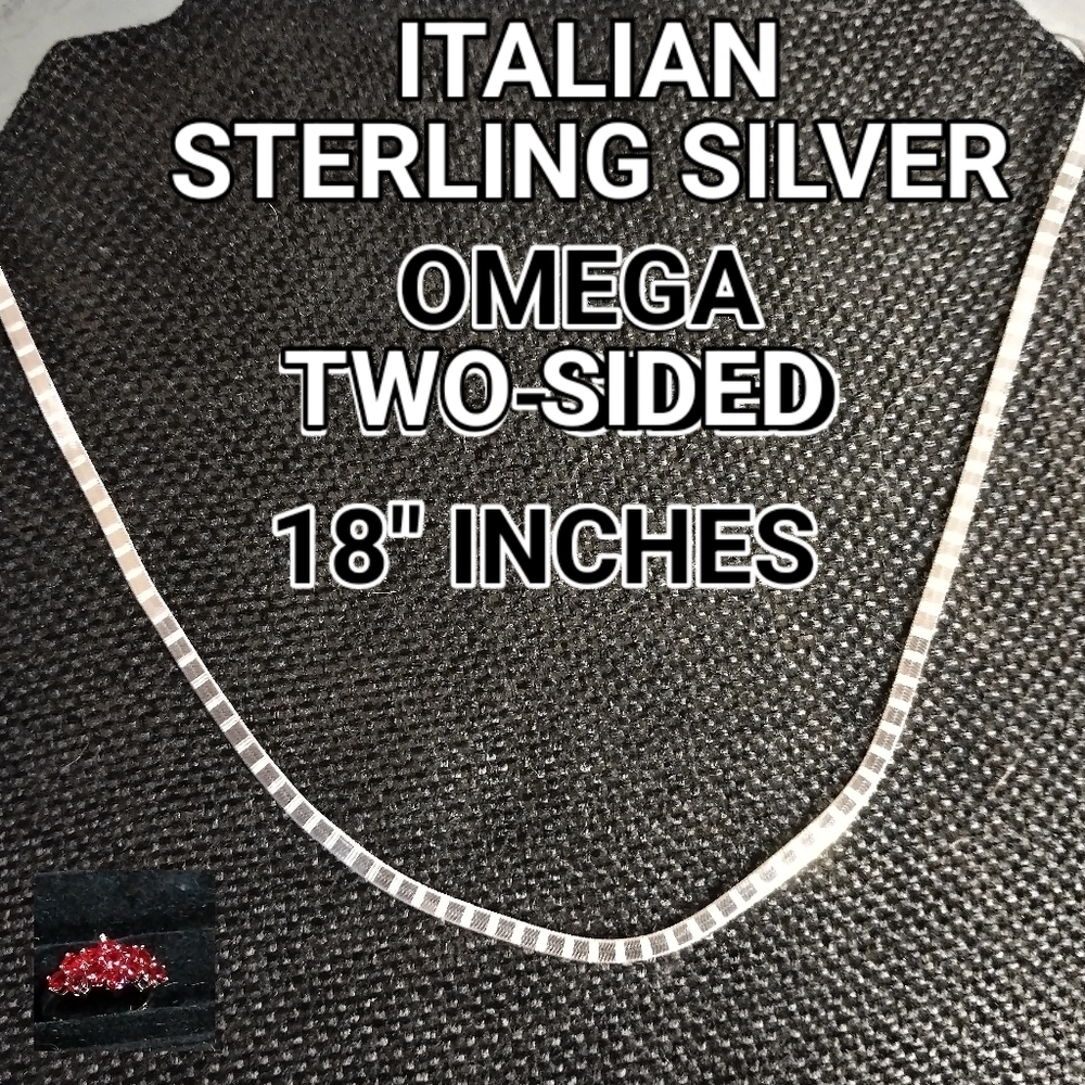 MEN'S -ITALIAN, DIAMOND CUT, 18 IN STERLING *2* SIDED CHAIN.